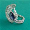 American Diamond Adjustable Ring with Rhodium Plating