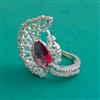 American Diamond Adjustable Ring with Rhodium Plating