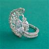 American Diamond Adjustable Ring with Rhodium Plating