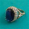 American Diamond Adjustable Ring with Mehndi Plating