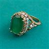 American Diamond Adjustable Ring with Mehndi Plating