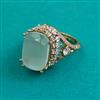 American Diamond Adjustable Ring with Mehndi Plating