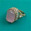 American Diamond Adjustable Ring with Mehndi Plating