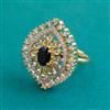 American Diamond Adjustable Ring with 2 Tone Plating