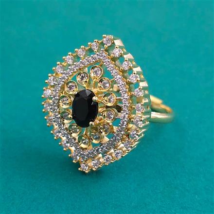 American Diamond Adjustable Ring with 2 Tone Plating