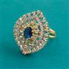 American Diamond Adjustable Ring with 2 Tone Plating