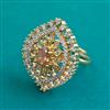 American Diamond Adjustable Ring with 2 Tone Plating