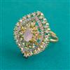 American Diamond Adjustable Ring with 2 Tone Plating