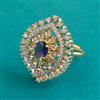 American Diamond Adjustable Ring with 2 Tone Plating