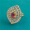 American Diamond Adjustable Ring with 2 Tone Plating
