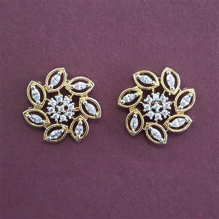 American Diamond Tops with Rhodium Plating 2 Tone Plating
