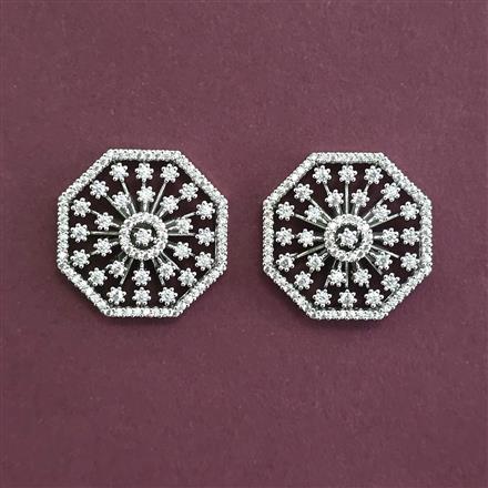 American Diamond Tops with Rhodium Plating 2 Tone Plating