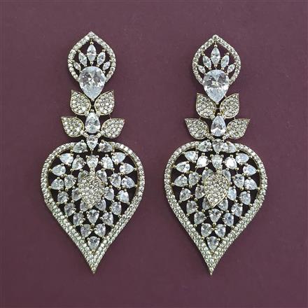 American Diamond Classic Earring with Mehndi Plating