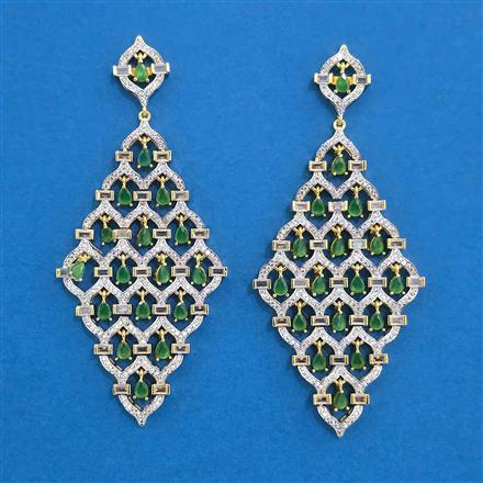 American Diamond Classic Earring with 2 Tone Plating
