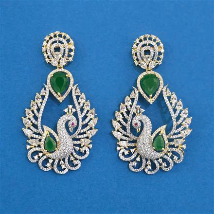 American Diamond Classic Earring with 2 Tone Plating