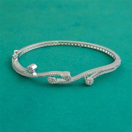 American Diamond Openable kada with Rhodium Plating 2 Tone Plating Mehndi Plating