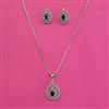 American Diamond Classic Pendant Set with Rhodium Plating