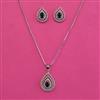 American Diamond Classic Pendant Set with Rhodium Plating