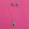 American Diamond Classic Pendant Set with Rhodium Plating