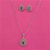 American Diamond Classic Pendant Set with Rhodium Plating
