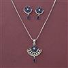 American Diamond Classic Pendant Set with Rhodium Plating