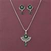 American Diamond Classic Pendant Set with Rhodium Plating