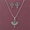American Diamond Classic Pendant Set with Rhodium Plating