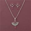 American Diamond Classic Pendant Set with Rhodium Plating