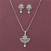 American Diamond Classic Pendant Set with Rhodium Plating