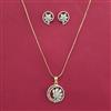 American Diamond Classic Pendant Set with 2 Tone Plating