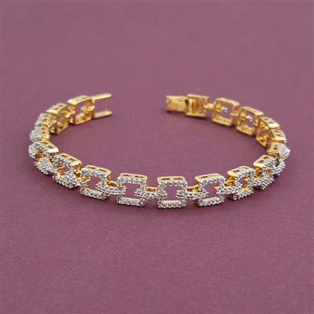American Diamond Classic Bracelet With 2 Tone Plating