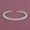 American Diamond Classic Bracelet With Rhodium Plating Mehndi Plating