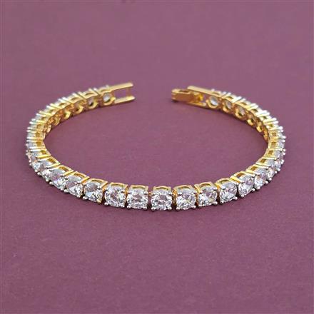 American Diamond Classic Bracelet With 2 Tone Plating