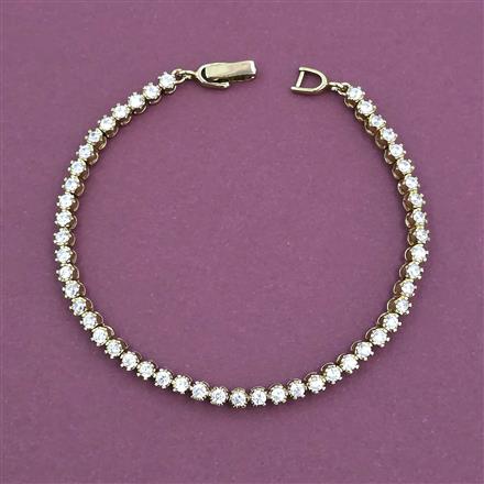 American Diamond Classic Bracelet With Rhodium Plating Mehndi Plating