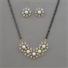 American Diamond Classic Mangalsutra with Rhodium Plating 2 Tone Plating