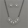 American Diamond Classic Mangalsutra with Rhodium Plating 2 Tone Plating