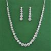American Diamond Classic Necklace with Rhodium Plating