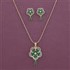 American Diamond Classic Pendant Set with 2 Tone Plating