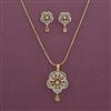 American Diamond Classic Pendant Set with 2 Tone Plating