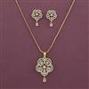 American Diamond Classic Pendant Set with 2 Tone Plating