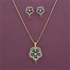 American Diamond Classic Pendant Set with 2 Tone Plating