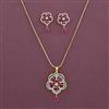 American Diamond Classic Pendant Set with 2 Tone Plating