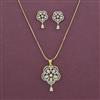 American Diamond Classic Pendant Set with 2 Tone Plating