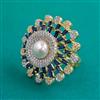 American Diamond Adjustable Ring with 2 Tone Plating