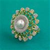American Diamond Adjustable Ring with 2 Tone Plating