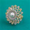 American Diamond Adjustable Ring with 2 Tone Plating