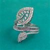 American Diamond Adjustable Ring with Rhodium Plating