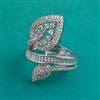 American Diamond Adjustable Ring with Rhodium Plating