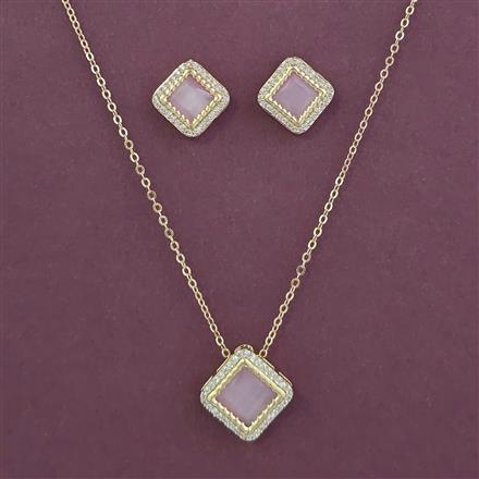 American Diamond Classic Pendant Set with Carat Plating