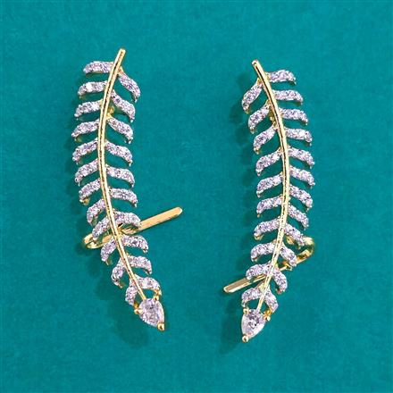 American Diamond Classic Earring with Rhodium Plating 2 Tone Plating Mehndi Plating